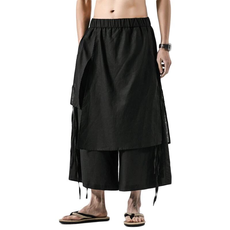 Men's Harem Pants Loose Soft Breathable Asymmetric Skirt Trousers Punk Dress Pants Hiking Travel (image for) Men's Harem Pants Loose Soft Breathable Asymmetric Skirt Trousers Punk Dress Pants Hiking Travel